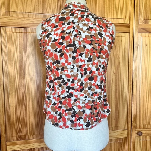 HVN HCollection Small 100% Cotton Sleeveless Shirt Retro Abstract Dots Casual - Picture 3 of 7